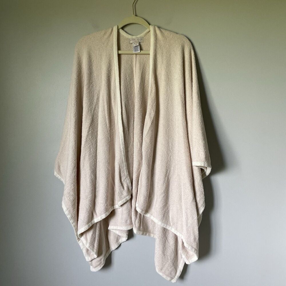 Barefoot Dreams CozyChic Lite Everything Cozy Open Front Poncho Cream Women's OS